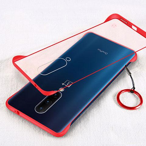 Cover Crystal Trasparente Rigida Cover H01 per OnePlus 8 Rosso