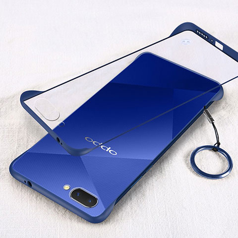 Cover Crystal Trasparente Rigida Cover H01 per Oppo A12e Blu