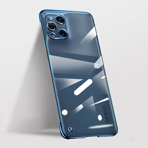 Cover Crystal Trasparente Rigida Cover H01 per Oppo Find X3 Pro 5G Blu