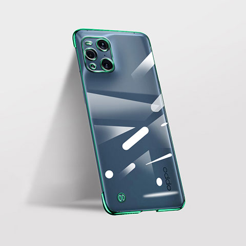 Cover Crystal Trasparente Rigida Cover H01 per Oppo Find X3 Pro 5G Verde