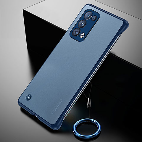 Cover Crystal Trasparente Rigida Cover H01 per Oppo Reno6 Pro 5G Blu