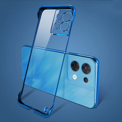 Cover Crystal Trasparente Rigida Cover H01 per Oppo Reno8 5G Blu