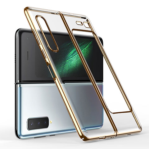 Cover Crystal Trasparente Rigida Cover H01 per Samsung Galaxy Fold Oro