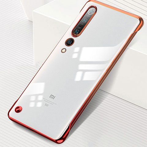 Cover Crystal Trasparente Rigida Cover H01 per Xiaomi Mi 10 Pro Rosso