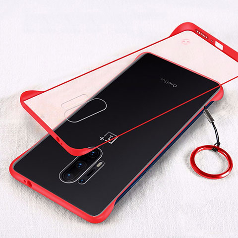 Cover Crystal Trasparente Rigida Cover H02 per OnePlus 8 Pro Rosso