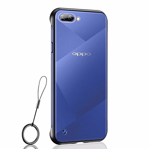 Cover Crystal Trasparente Rigida Cover H02 per Oppo A12e Nero