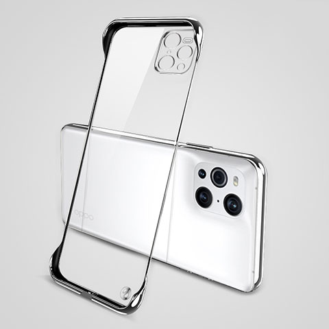 Cover Crystal Trasparente Rigida Cover H02 per Oppo Find X3 5G Argento