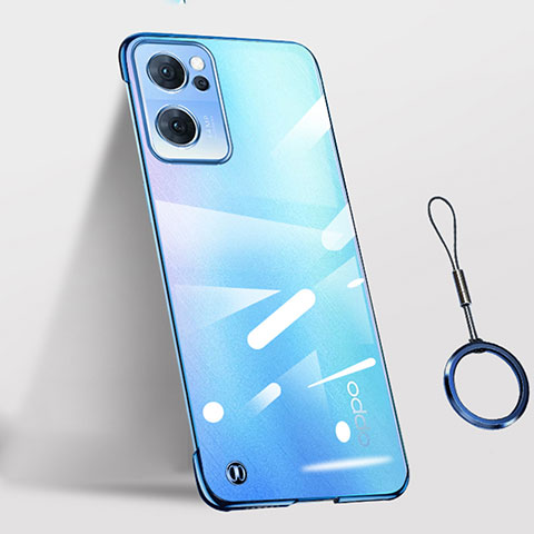 Cover Crystal Trasparente Rigida Cover H02 per Oppo Reno7 SE 5G Blu