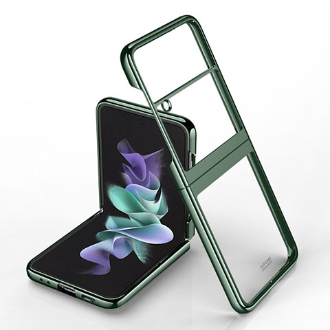 Cover Crystal Trasparente Rigida Cover H02 per Samsung Galaxy Z Flip4 5G Verde