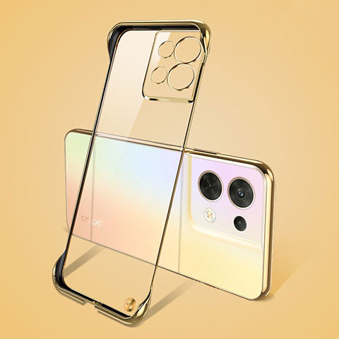 Cover Crystal Trasparente Rigida Cover H03 per Oppo Reno8 5G Oro