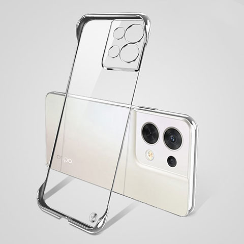 Cover Crystal Trasparente Rigida Cover H03 per Oppo Reno9 Pro+ Plus 5G Argento