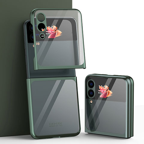 Cover Crystal Trasparente Rigida Cover H03 per Samsung Galaxy Z Flip3 5G Verde