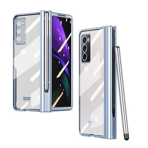 Cover Crystal Trasparente Rigida Cover H03 per Samsung Galaxy Z Fold2 5G Blu