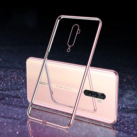 Cover Crystal Trasparente Rigida Cover H04 per Oppo Reno2 Oro Rosa