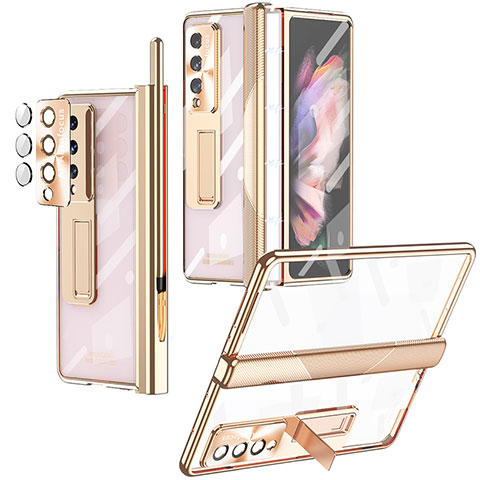 Cover Crystal Trasparente Rigida Cover H05 per Samsung Galaxy Z Fold3 5G Oro