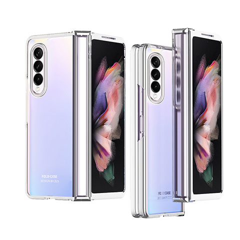 Cover Crystal Trasparente Rigida Cover H06 per Samsung Galaxy Z Fold4 5G Argento