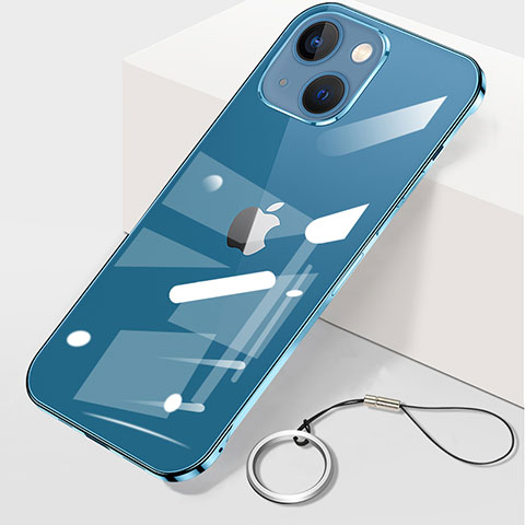Cover Crystal Trasparente Rigida Cover H09 per Apple iPhone 15 Plus Blu