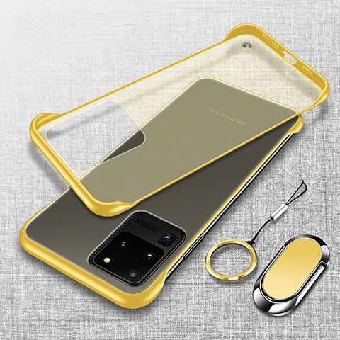 Cover Crystal Trasparente Rigida Cover JS1 per Samsung Galaxy S20 Ultra 5G Giallo