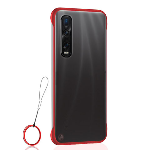 Cover Crystal Trasparente Rigida Cover S01 per Oppo Find X2 Pro Rosso