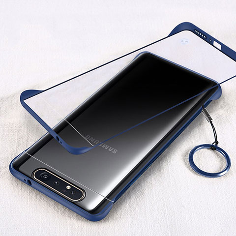 Cover Crystal Trasparente Rigida Cover S01 per Samsung Galaxy A80 Blu