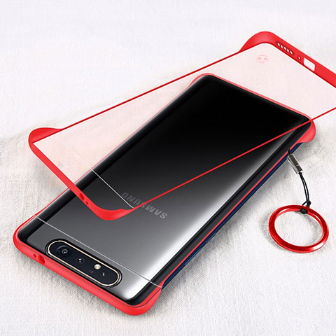 Cover Crystal Trasparente Rigida Cover S01 per Samsung Galaxy A80 Rosso