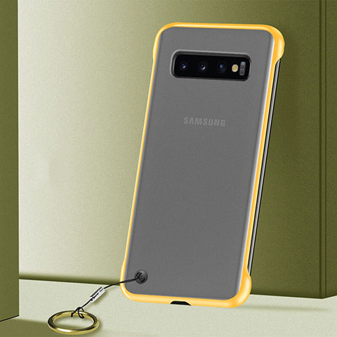 Cover Crystal Trasparente Rigida Cover S01 per Samsung Galaxy S10 Giallo