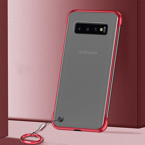 Cover Crystal Trasparente Rigida Cover S01 per Samsung Galaxy S10 Rosso