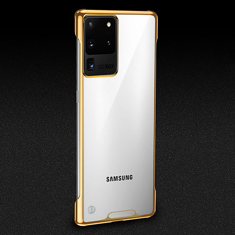 Cover Crystal Trasparente Rigida Cover S01 per Samsung Galaxy S20 Ultra Oro