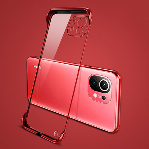 Cover Crystal Trasparente Rigida Cover S01 per Xiaomi Mi 11 5G Rosso