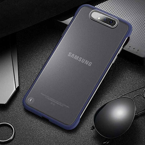 Cover Crystal Trasparente Rigida Cover S02 per Samsung Galaxy A80 Blu