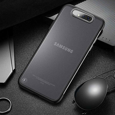 Cover Crystal Trasparente Rigida Cover S02 per Samsung Galaxy A80 Nero