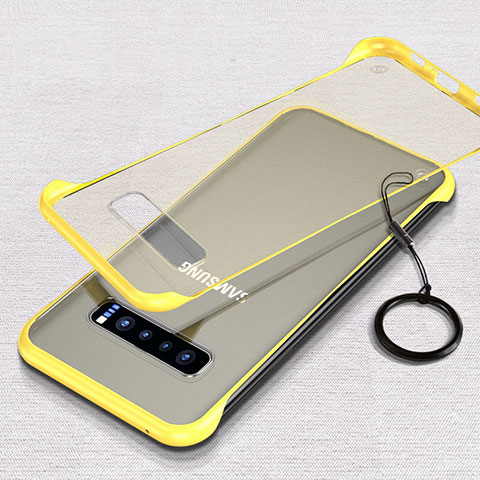 Cover Crystal Trasparente Rigida Cover S02 per Samsung Galaxy S10 Giallo