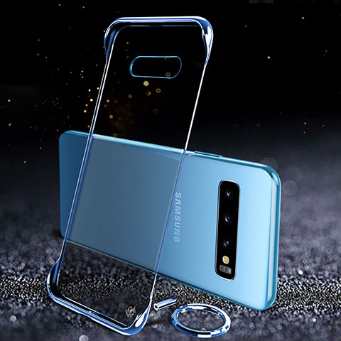 Cover Crystal Trasparente Rigida Cover S03 per Samsung Galaxy S10 Blu