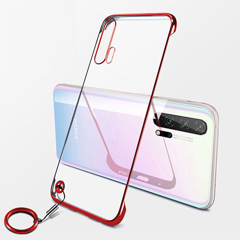 Cover Crystal Trasparente Rigida Cover S04 per Huawei Honor 20 Pro Rosso