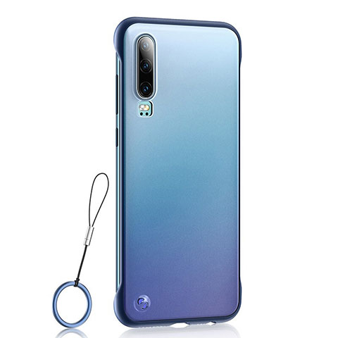 Cover Crystal Trasparente Rigida Cover S04 per Huawei P30 Blu