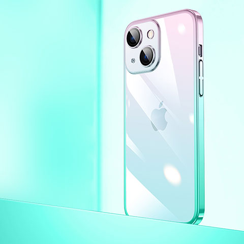 Cover Crystal Trasparente Rigida Cover Sfumato QC1 per Apple iPhone 13 Mini Verde