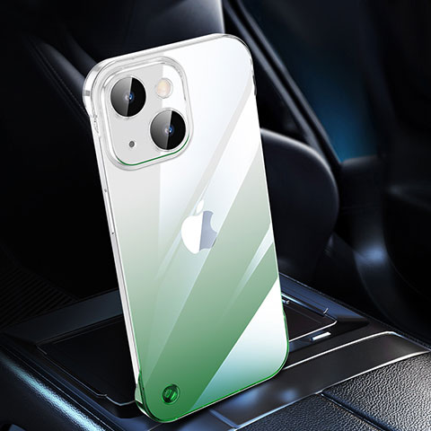 Cover Crystal Trasparente Rigida Cover Sfumato QC2 per Apple iPhone 14 Verde