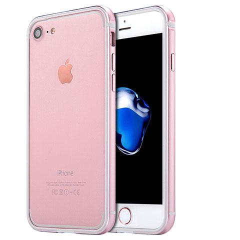 Cover Lusso Alluminio Laterale per Apple iPhone 8 Oro Rosa