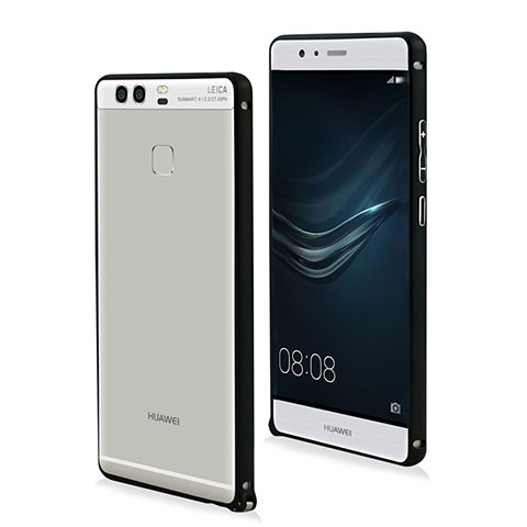 Cover Lusso Alluminio Laterale per Huawei P9 Nero