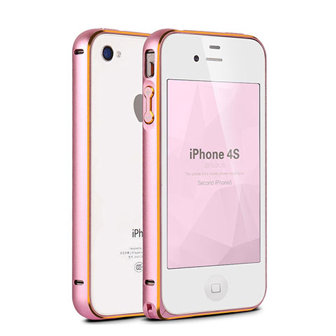Cover Lusso Laterale Alluminio per Apple iPhone 4 Rosa