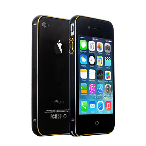 Cover Lusso Laterale Alluminio per Apple iPhone 4S Nero