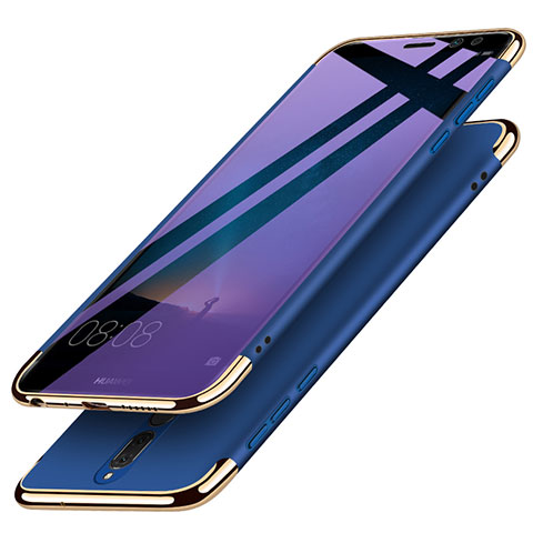 Cover Lusso Metallo Laterale e Plastica con Anello Supporto per Huawei G10 Blu