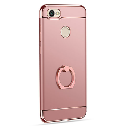 Cover Lusso Metallo Laterale e Plastica con Anello Supporto per Xiaomi Redmi Note 5A Prime Oro Rosa