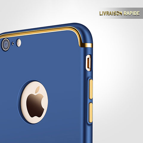 Cover Lusso Metallo Laterale e Plastica per Apple iPhone 6 Plus Blu