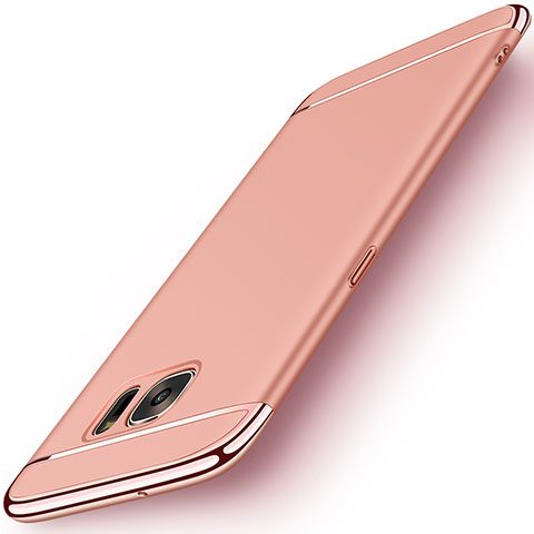 Cover Lusso Metallo Laterale e Plastica per Samsung Galaxy S7 Edge G935F Oro Rosa