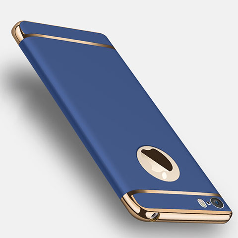 Cover Lusso Metallo Laterale e Plastica T01 per Apple iPhone 5S Blu