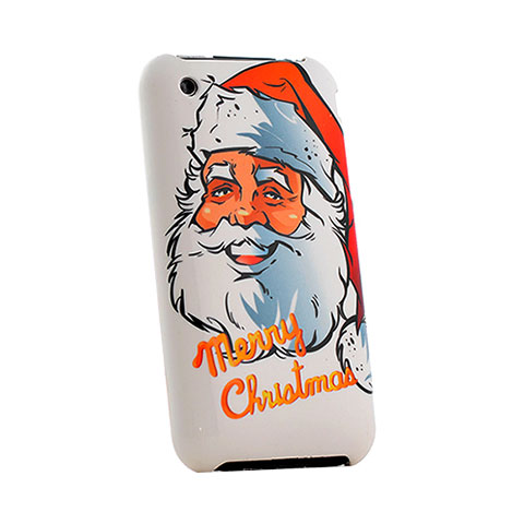 Cover Plastica Rigida Natale per Apple iPhone 3G 3GS Rosso