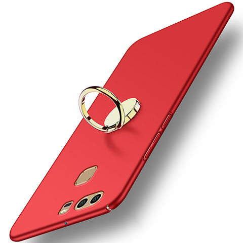 Cover Plastica Rigida Opaca con Anello Supporto A02 per Huawei P9 Plus Rosso