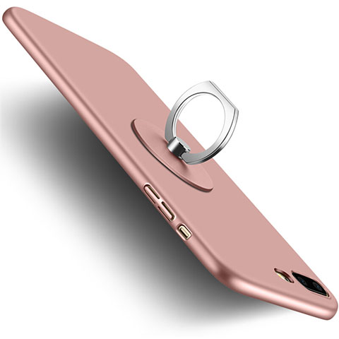 Cover Plastica Rigida Opaca con Anello Supporto per Apple iPhone 8 Plus Rosa