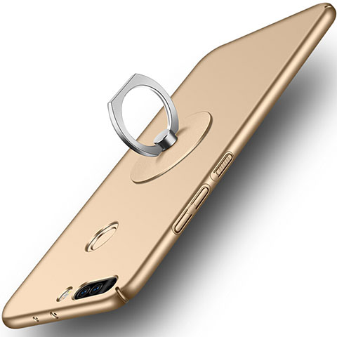 Cover Plastica Rigida Opaca con Anello Supporto per Huawei Honor 8 Pro Oro